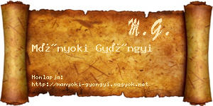 Mányoki Gyöngyi névjegykártya