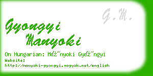 gyongyi manyoki business card